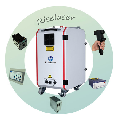 Máy rửa túi xách Fiber Laser Rust Oil Removal Paint Oxides cho phụ tùng ô tô ngành hàng không vũ trụ